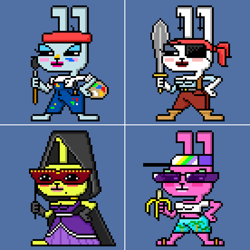 Half of the collection "Pani Bunny" is completed. Check it out! 
nft.moonrabbit.com/collection/0xA…
<a href="/moonrabbitAZ/">Moon Rabbit</a>
 $AAA  #PanKrol #pixelart #NFTCollection #NFT