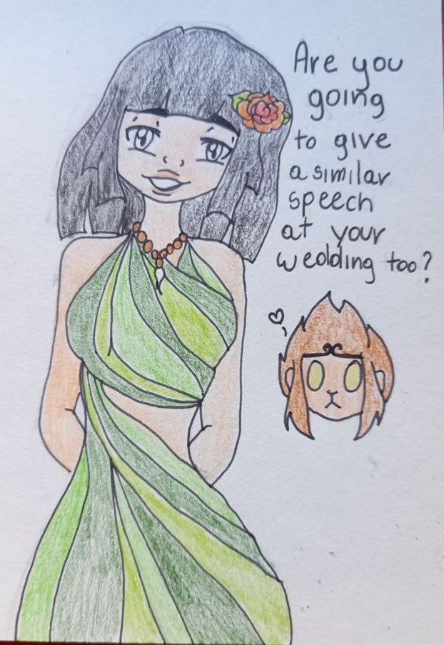 MikiandAiko's tweet photo. I was just... ok so i done this pose, so... what tf now?
Then I remembered the 31 chapter and was like, fuck it, lemme do it.
I just see monkeys were like "we just put more long leafs"
MC and story by @emma_thatsall
Also orange rose because
#jtsn https://t.co/5agdmXPWlP