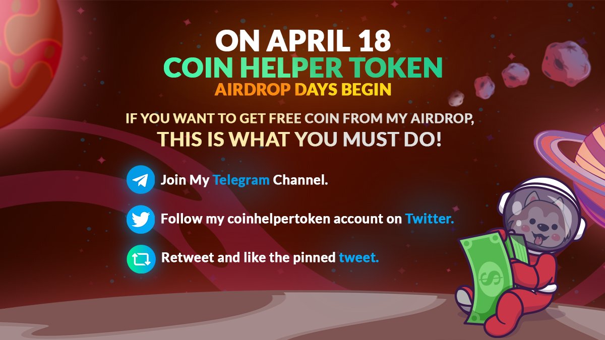 coinhelpertoken's tweet image. Join Airdrop to Earn Free CHT

Total CHT: 9.000.000 CHT 
CHT to be Per Person: 1000 CHT
CHT to be Per Reference: 125 CHT
Total CHT(USD): 72.000$
Distribution date of awards: 20.05.2022

⚡🎁🚀

Airdrop Link :giv.gg/chtairdrop 

$CHT #CoinHelperToken #token #Airdrop