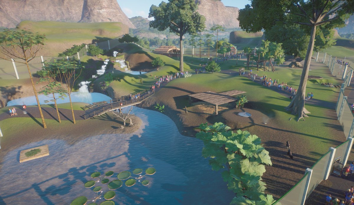 pepsilora's tweet photo. I built a massive walk-through multi-species* habitat. The guests love it and the animals have tons of room to romp.
*Capybara, White-faced Capuchin, Llama, Giant Anteater, Galapagos Tortoise**
**removed due to perpetual stress
#PlanetZoo #WetlandsPack #SandboxMode https://t.co/nrVTz7ZDwW