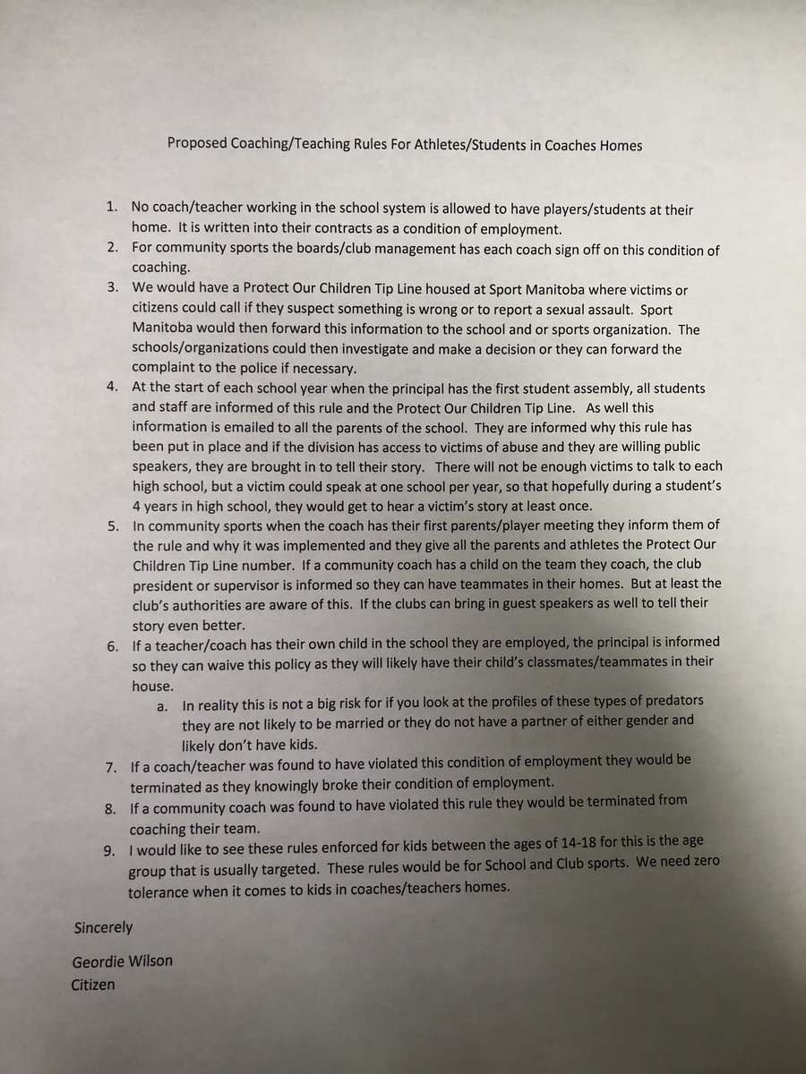 After the great feedback I received.  I have refined my previous document. ⁦<a href="/WayneEwaskoMLA/">Wayne Ewasko</a>⁩ ⁦<a href="/HStefansonMB/">Heather Stefanson</a>⁩ ⁦<a href="/Janet_McMahon_/">Janet McMahon</a>⁩  tune in Monday ⁦<a href="/680CJOB/">680 CJOB</a>⁩ as I discuss this with the Start at 9:05.  I’m not stopping! To the victims I have your back!