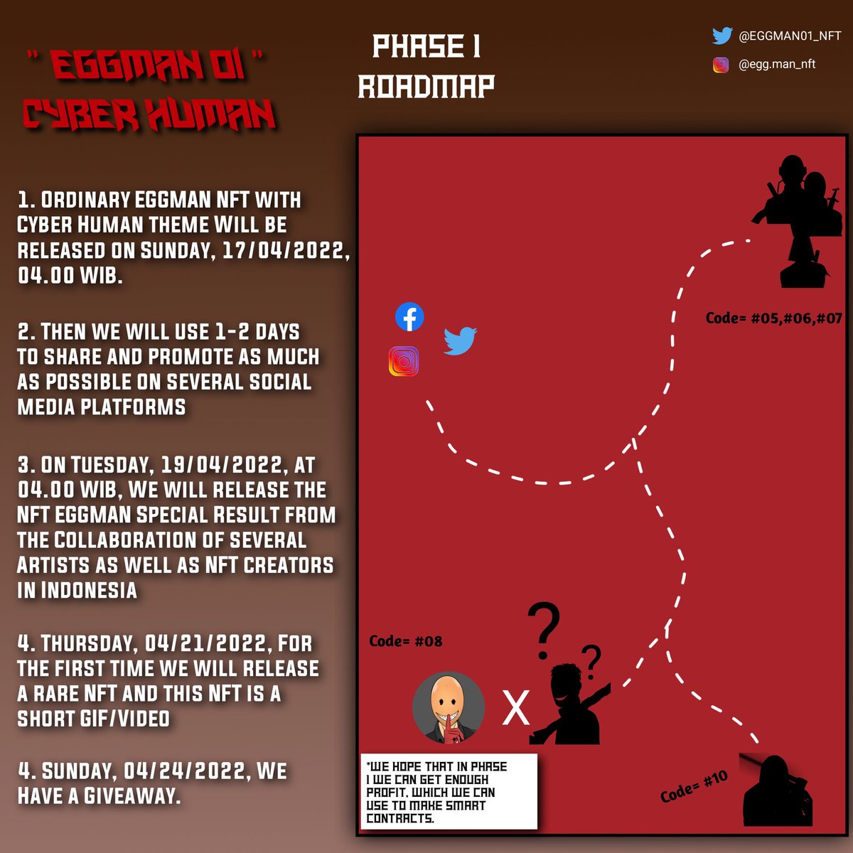 EGGMAN01_nft's tweet photo. New Listing, NFT EGGMAN 01 In Phase 01 with Code : #05, #06, #07. Prices start from 0.0025 - 0.0027

@NFTindonesia_
@RepostNFT
@ArnoldPoernomo
@COLLECT0R_NFT

#NFT #NFTGiveaways
#NFTdrop
#NFTCollection
#NFTProject
#nftcollector
#nftart
#NFTs

https://t.co/ucSd3yPKeg https://t.co/mQmAvOi3Zw