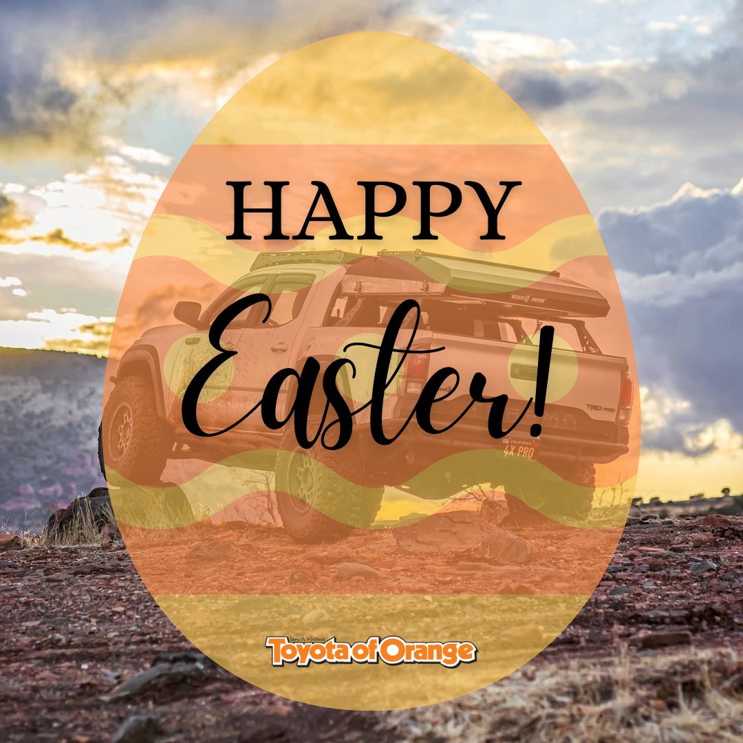 ToyotaOfOrange's tweet photo. Happy Easter from our Toyota of Orange family to yours! May your Easter be filled with joy, happiness, and peace this season and always. ๐ฅ๐
#HappyEaster #Easter2022 #EasterFun #easterorangecounty #easteroc #toyota #toyotausa #toyotaoforange #toyotaoforangecounty https://t.co/rxA2tdKYxn