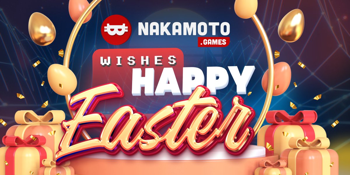 Nakamoto Games wishes #Happy #Easter. Like, retweet and comment to participate in our #Happy #Easter #Challenge. The best ten #content pieces in the comments below will #win $500 in $NAKA tokens. The winners will be announced in 24 hours. More #news to follow tomorrow. #play2earn