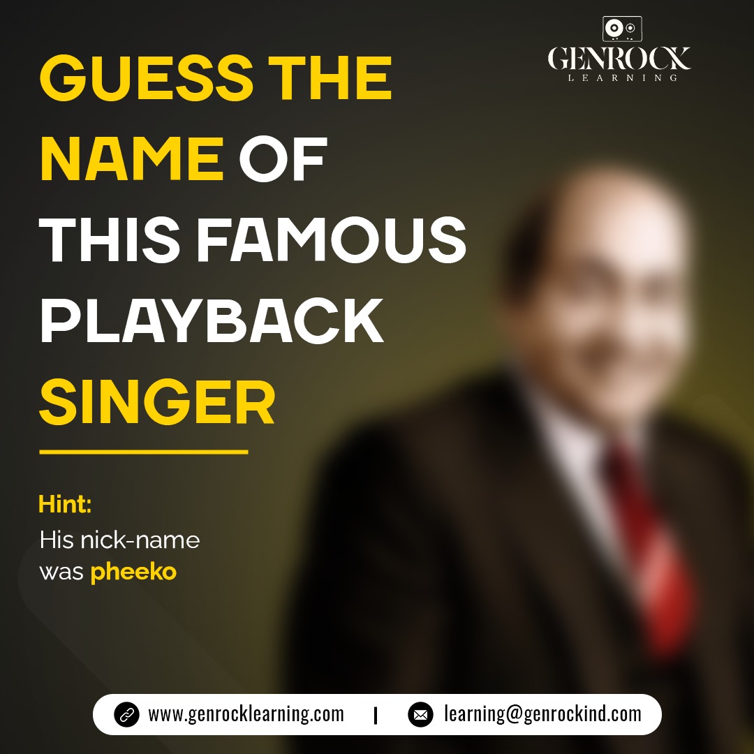 Genrockind's tweet image. This playback singer is so well-known that he probably doesn't require any introduction. He attracted audiences with his diverse voice during his five-decade singing career. Are you able to guess who he is?

Let us know in the comments section below!

#GenRock #hindustanivocal