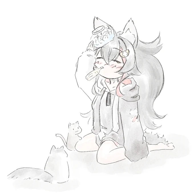 熱は下がったようで一安心。
お大事に養生してくだされ。

#みおーん絵 