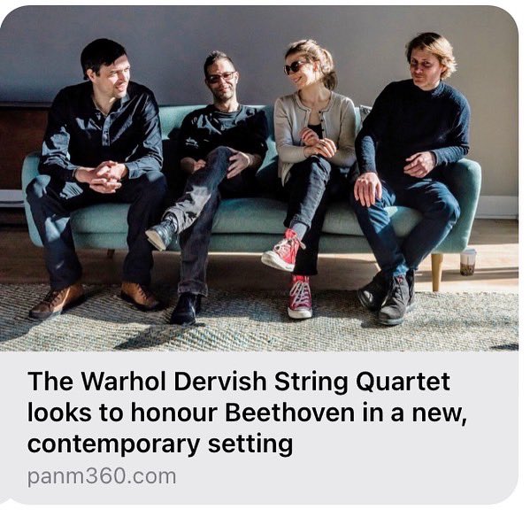 PANM360's tweet photo. @WarholDervish members went on to collaborate with artists such as Arcade Fire, Hey Rosetta, The Barr Brothers, Sarah Pagé, Chilly Gonzales, Patrick Watson, etc. This is definitely an unorthodox, one-of-a-kind chamber music quartet. https://t.co/USVtEW8Fmk https://t.co/kVxwimxLam