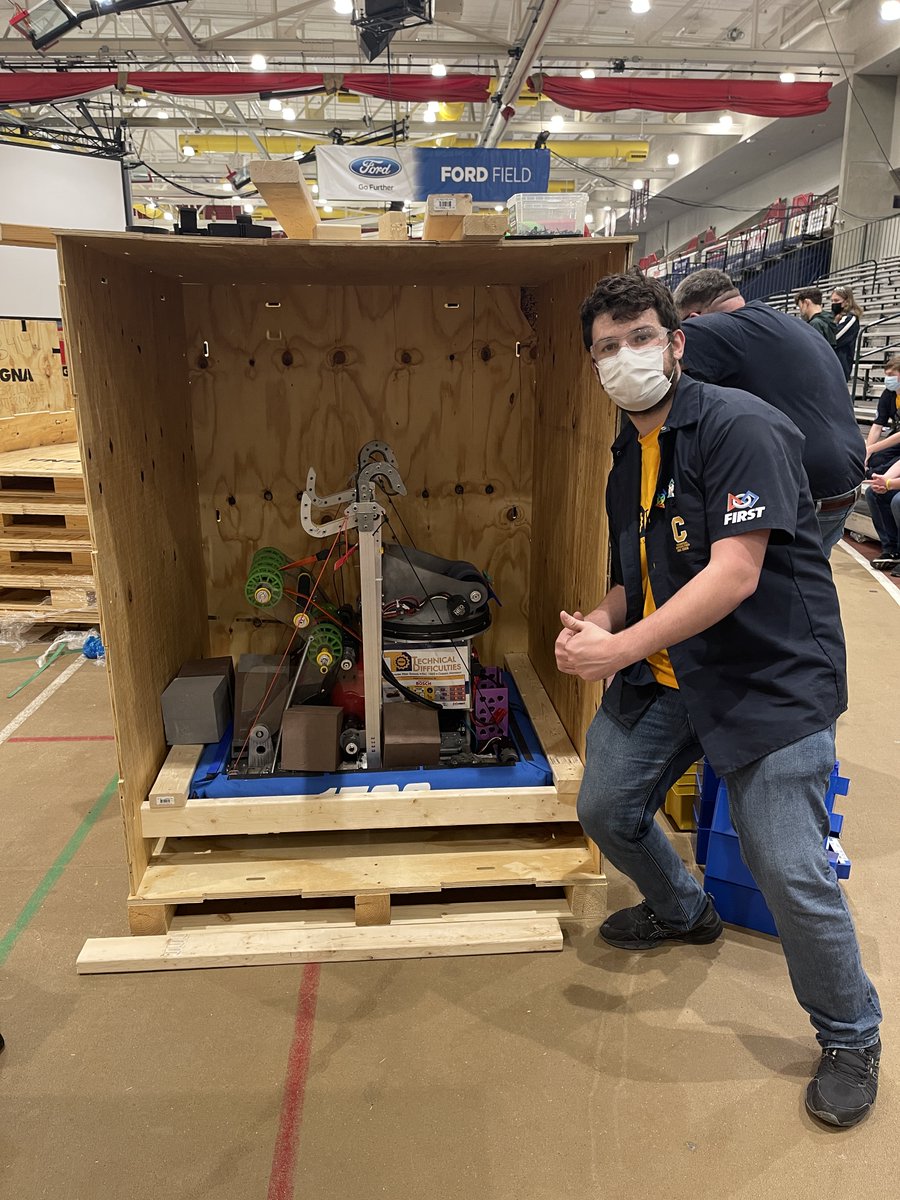ChelseaRobots's tweet image. Team 1502, Technical Difficulties excited to be going to @FRCTeams  World Championships!  Perfect end to an awesome @FIRSTinMichigan Championship run.
Robot Packed ✅
Pit Packed ✅
Young Engineers excited ✅
Next stop Houston!
@Chelsea_HS @FIRSTweets #Rapidreact #omgrobots