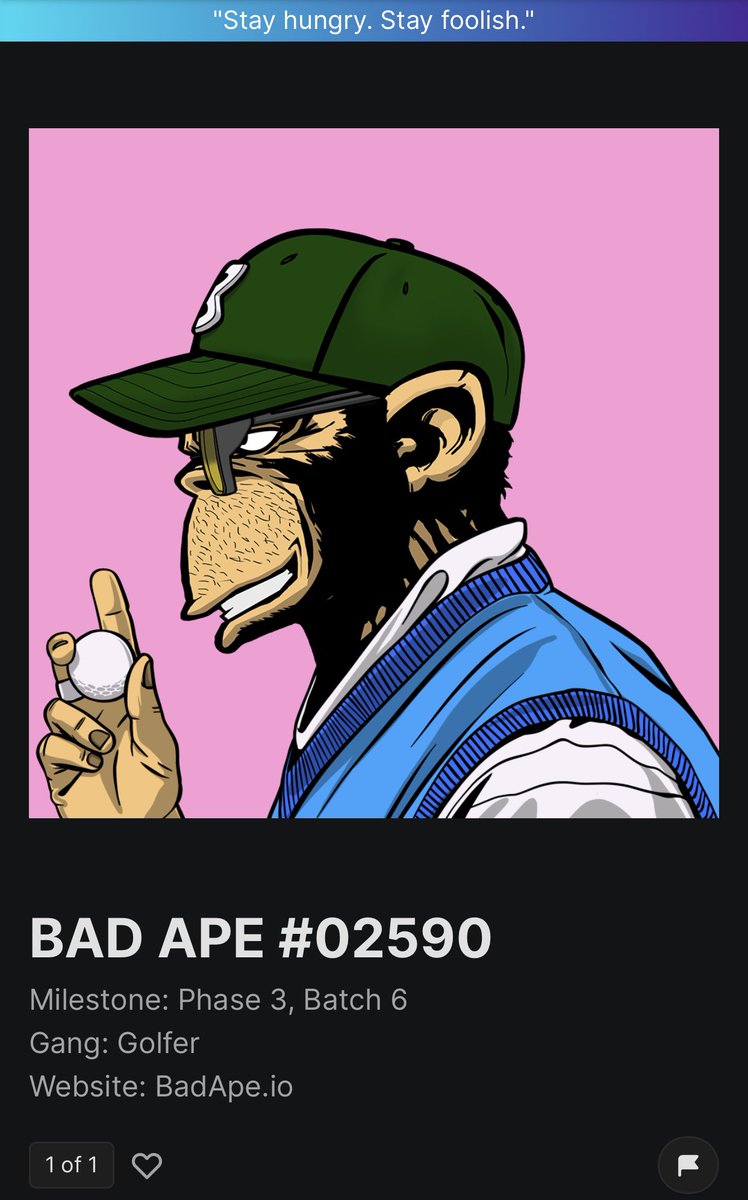 My 1st NFT <a href="/BadApeNFT/">BADAPE NFT Official</a>