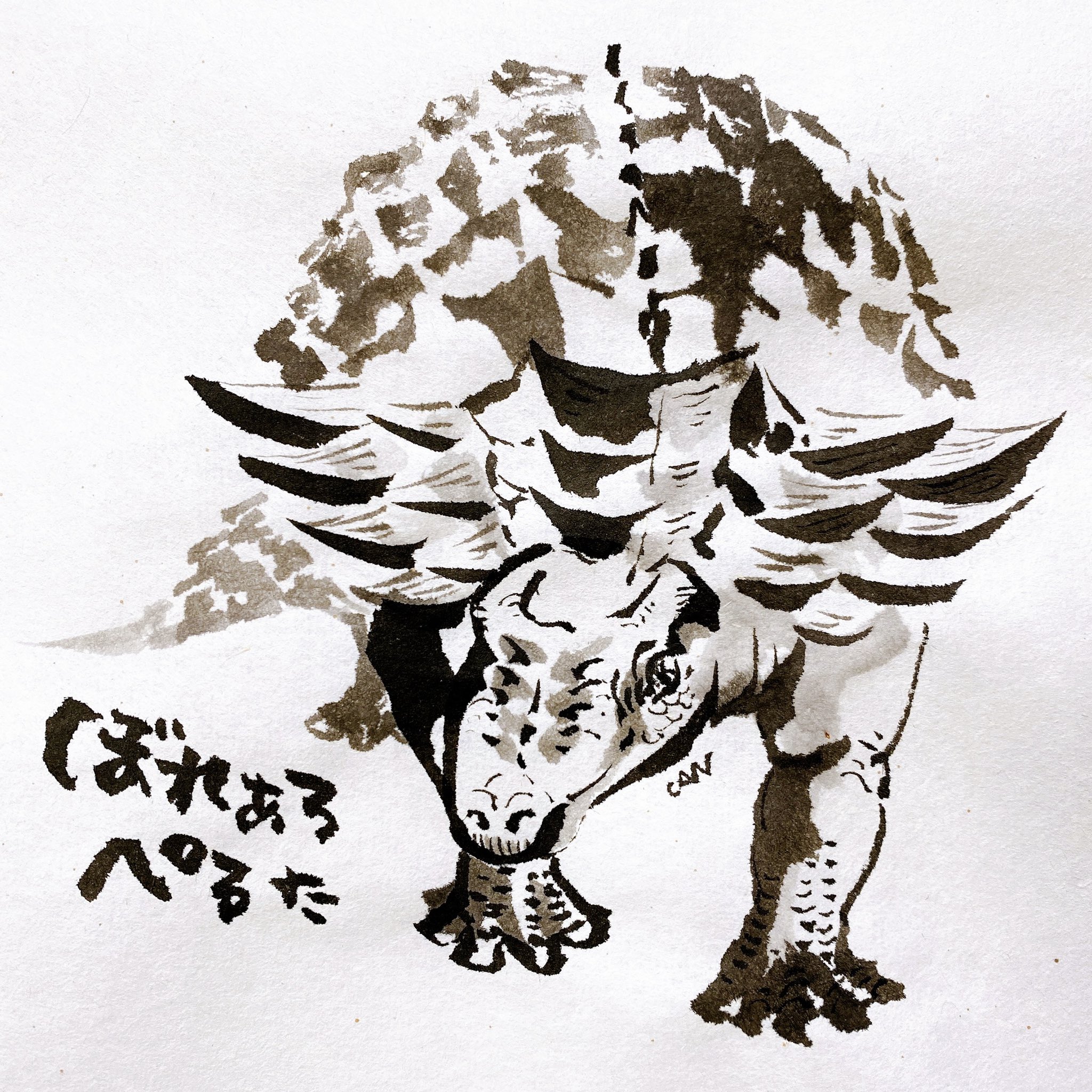 ニ*ノ様 原画 キャンバス C-REX 抽象画 恐竜 #146（サバイバル