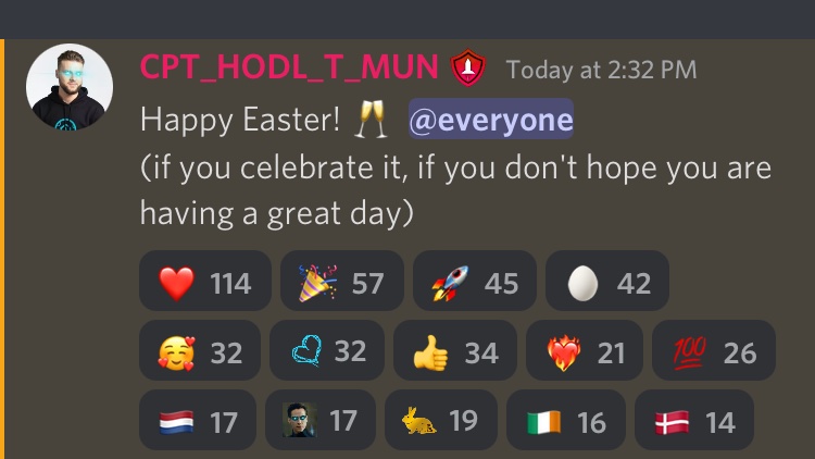 SafemoonWarrior's tweet photo. #SAFEMOON Happy Easter from our Captain. https://t.co/2I9JcY7lVc