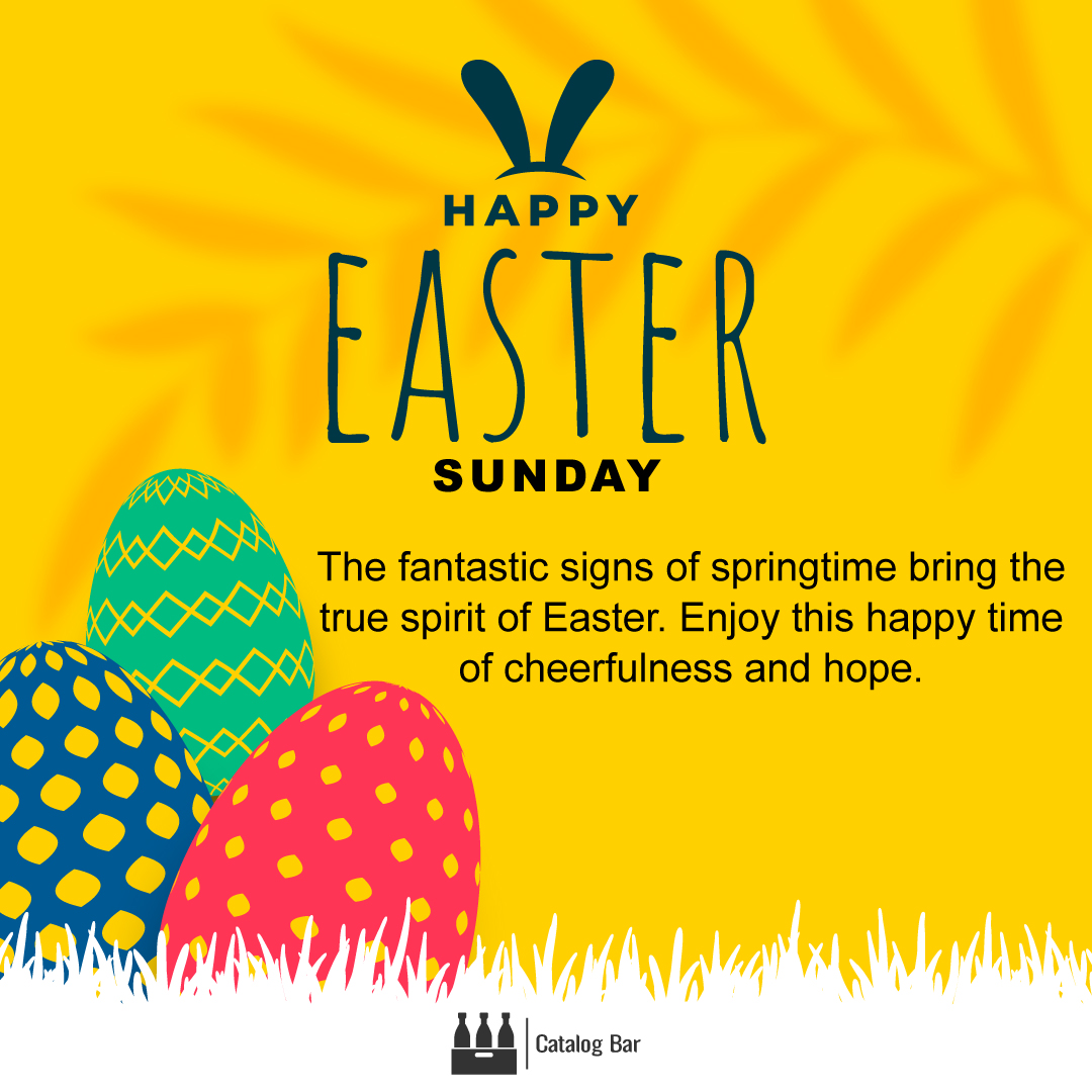 CatalogBar's tweet photo. The fantastic signs of springtime bring the true spirit of #Easter. Enjoy this #happy time of cheerfulness and hope. Happy Easter Sunday!

#happyeaster #eastersunday #happyeastersunday #happiness #spring #love #catalogbar https://t.co/4ERmHvLkup