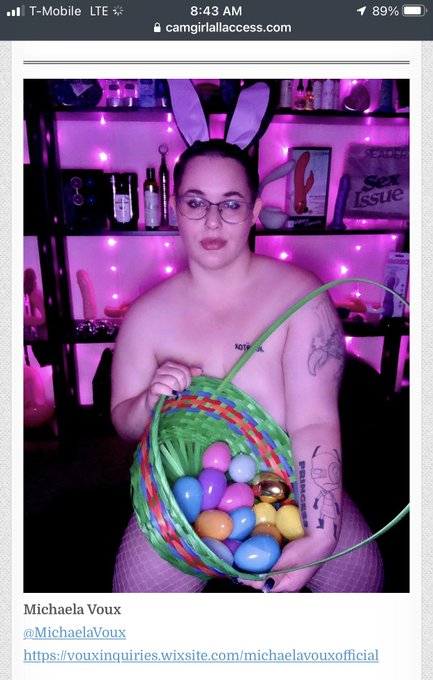Thank you @CamGirlPR for adding me to your website! So excited to be a part of your Easter Submissions<a class="tags" target="_blank" title="On Twitter" href="/?out=eyJ0eXAiOiJKV1QiLCJhbGciOiJIUzUxMiJ9.eyJpYXQiOjE3MjY3MTUzODcsImlzcyI6InR3cG9ybnN0YXJzLmNvbSIsIm5iZiI6MTcyNjcxNTM4NywiZXhwIjoxNzU4MjUxMzg3LCJyZWRpcmVjdF91cmwiOiJodHRwczovL3R3aXR0ZXIuY29tL0NhbUdpcmxQUiJ9.2Y6-JjKDaXlqmQ50f6kNBKfJX6In-YuSIKP3finbToNTh2tb5yFWEr9U8pPKxzc1gsjDkFWN9vjVidOVU0H1vA">@CamGirlPR</a><a href="/tag/cosplay"class="tags"><span>#cosplay</span></a><a href="/tag/curvygirlfever"class="tags"><span>#curvygirlfever</span></a><a href="/tag/thiccc"class="tags"><span>#thiccc</span></a>