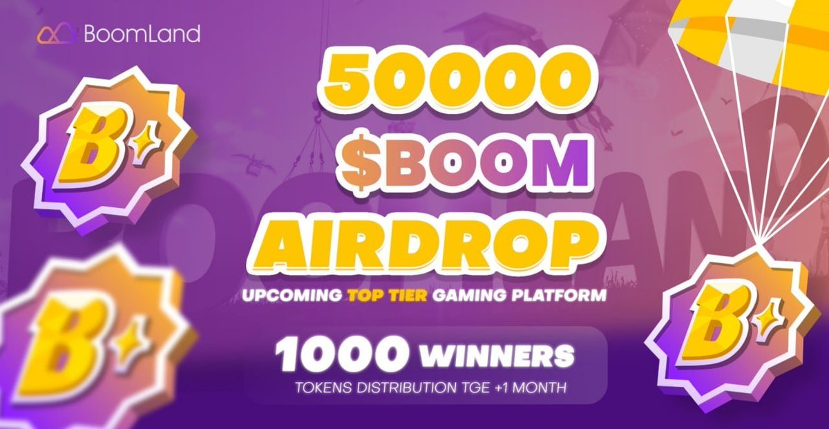 Airdrop6_com's tweet image. New #airdrop: Boomland
Reward: 50 BOOM
News: CryptoGHub
Distribution date: After TGE

🔗Airdrop Link: gleam.io/vsGcs/-introdr…