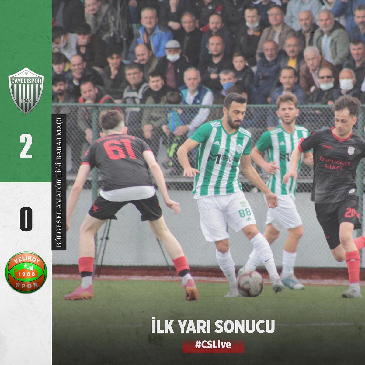 🔥 | İlk Yarı Sonucu
🚨 | Çayelispor 2-0 Veliköyspor

#CSLive
