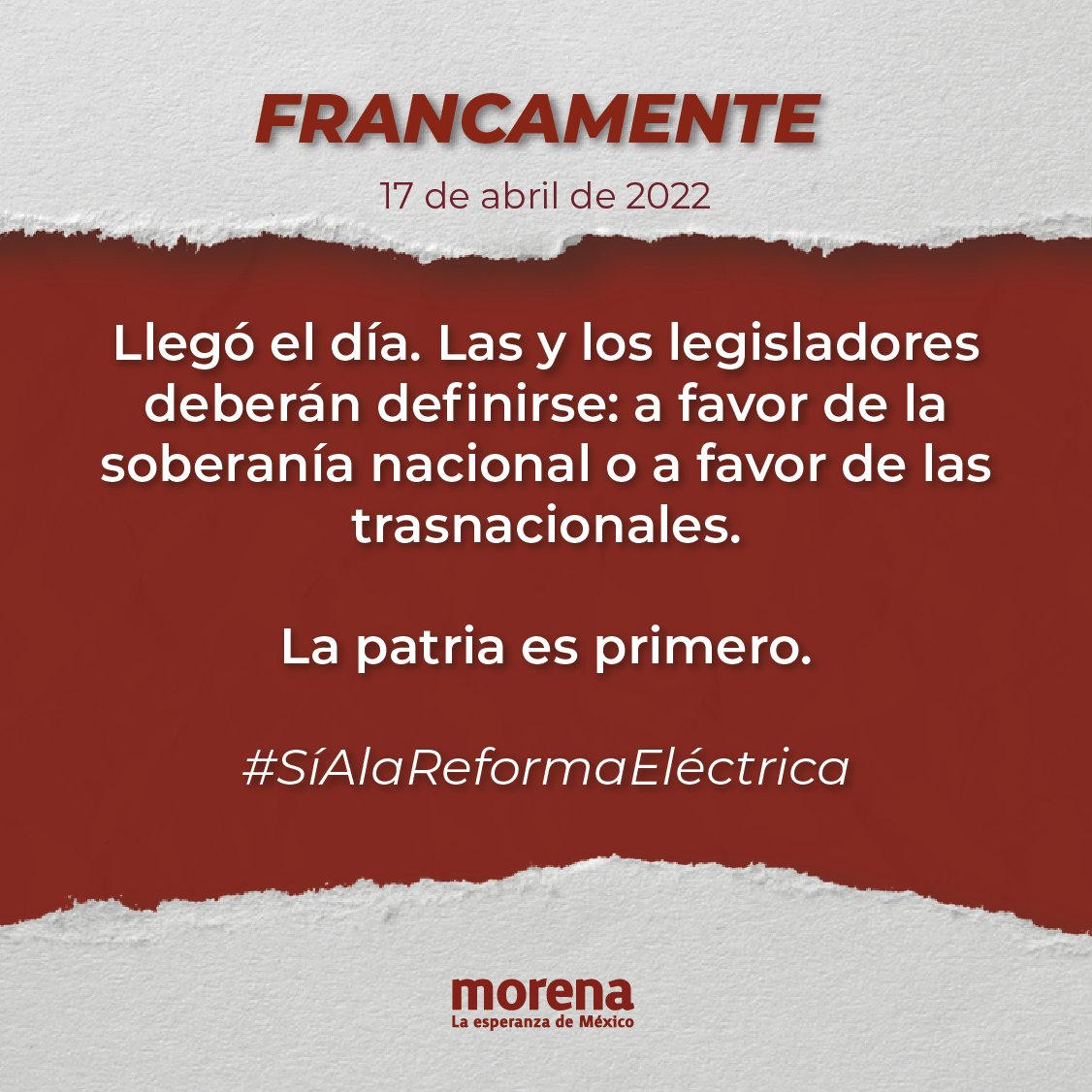 PartidoMorenaMx's tweet photo. #Francamente https://t.co/QpBwW7qlCk