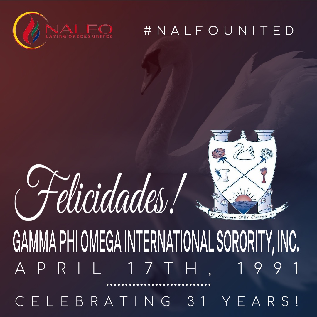OfficialNALFO's tweet photo. Happy Founders’ Day to Gamma Phi Omega International Sorority, Inc.! #GPhiO was established on this day 31 years ago at Indiana University. Let’s wish the Swans a big congrats on their special day! 🦢 ❤️ 
#NALFOUnited #LatinoGreeksUnited #GammaPhiOmega #ΓΦΩ https://t.co/sABjwHqXEL