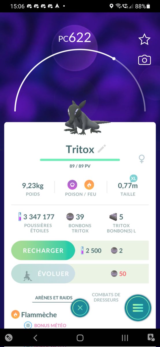 adjpit's tweet image. Ci ça ce n'est pas de la chance ☘ 1er tritox et bam une femelle 🥳 #PokemonGO #PokemonGOfriends #Pokemon