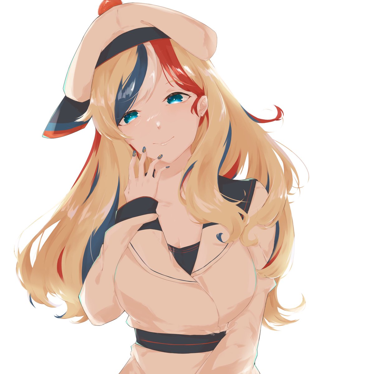 commandant teste (kancolle) 1girl solo hat red hair long hair blonde hair blue eyes  illustration images