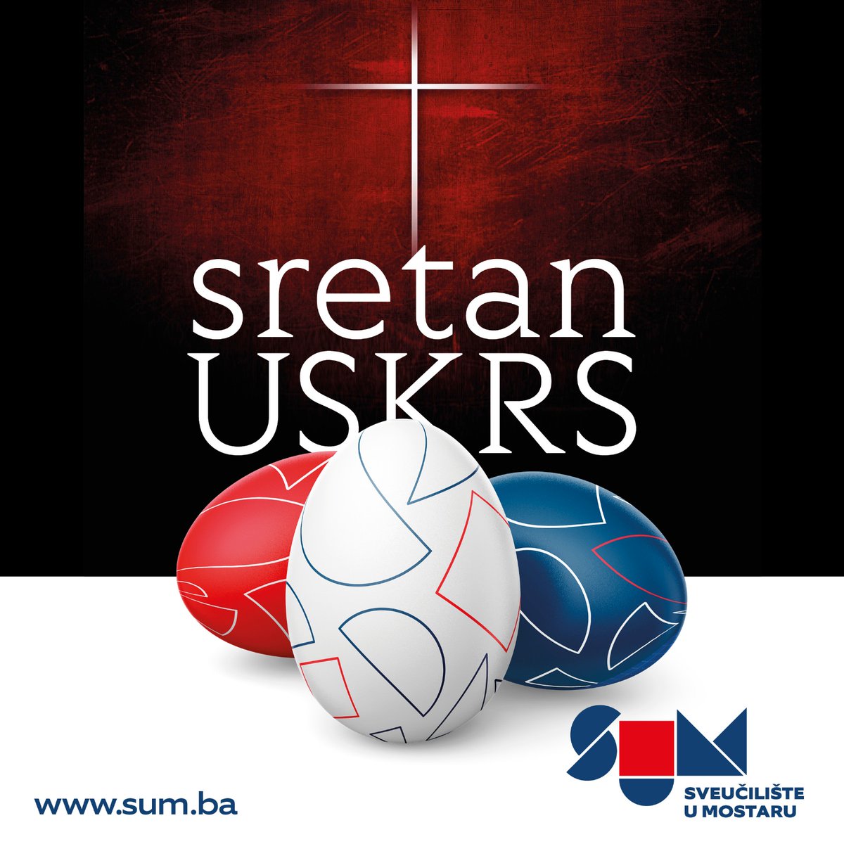 Svim studentima, nastavnicima, djelatnicima, suradnicima i partnerima koji slave najveći kršćanski blagdan želimo sretan i blagoslovljen Uskrs! #sum
