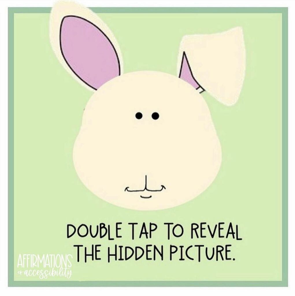 Fun &amp; fitting for today! 👆🏽👆🏽Double tap to reveal the picture! Thank you @affirmationsandaccessibility for always creating these fun, interactive photos 🤩🐰! instagr.am/p/CcdAZD0u5XZ/