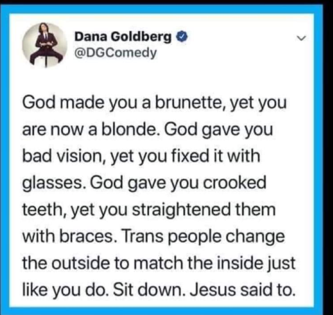 RAJEEACTRESS's tweet photo. I LOVE THIS! A friend sent me this earlier this morning! God gave us the minds we have to create all the technology we have now. #natural #godsspeed #transempowement #transequality #transequity #godsmakenomistakes #rajeenarinesingh Proud to be a #transactivist #transactress https://t.co/20v2tEkHP4