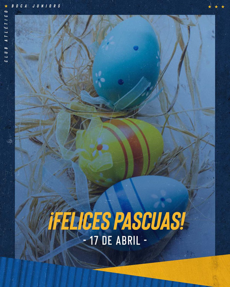 futbolbosteros's tweet photo. ¡Felices Pascuas Xeneizes! 🥚💙💛💙 https://t.co/pdq1bfW9ao