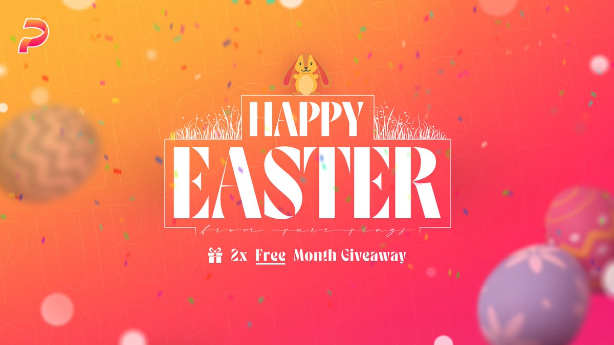 PurePings's tweet photo. 🐣Easter Giveaway🐣

🏆 Prizes: 

- 2 x free months 

📝 Make sure to:

- Like &amp; retweet 
- Tag one friend 

Good luck to y’all🍀🥳 https://t.co/a8ybWd9Dg6