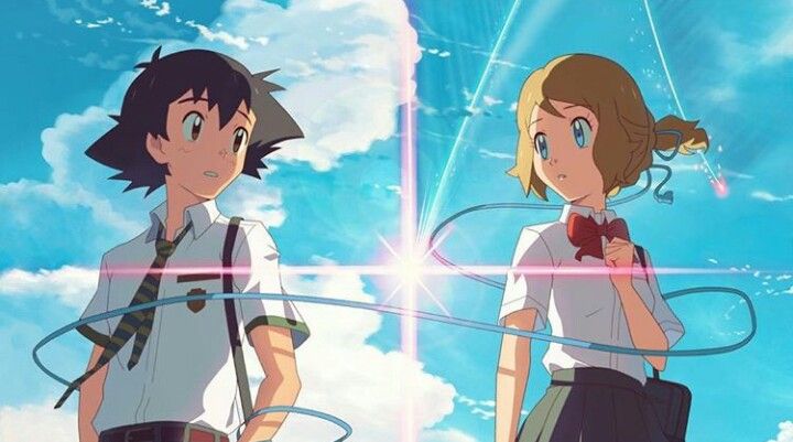 SatoSere444's tweet photo. But your name....?
😌😌

#anipoke 
#AnimeYourName
#Armourshiping 
Your Name ×  Pokemon XY https://t.co/B7EdbeKQWe