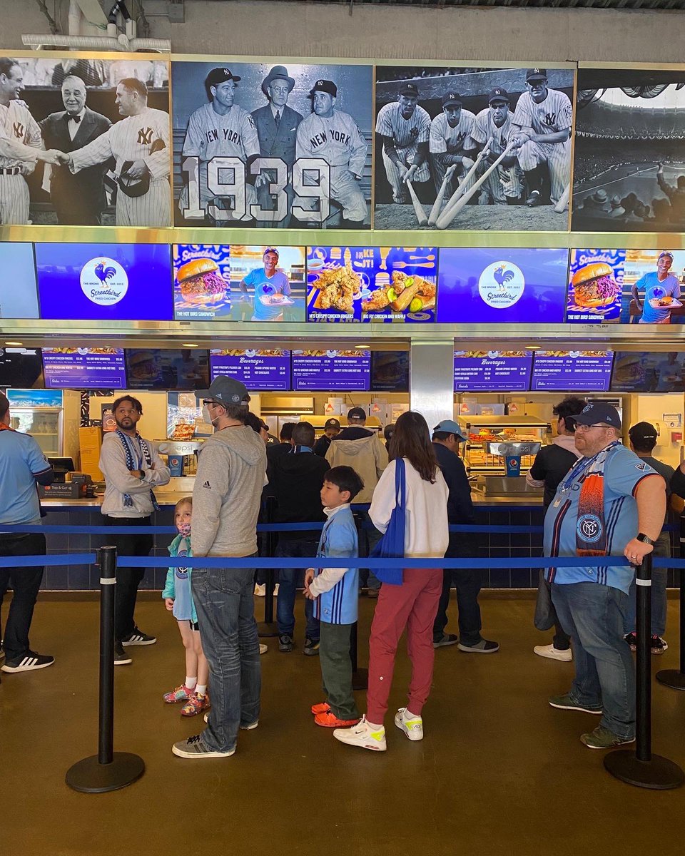MarcusCooks's tweet photo. It's @NYCFC game day at @YankeeStadium so I gotta represent! If you're lucky enough to be in stands, be sure to fuel up with @StreetbirdNYC so you cheer your heart out. Find us in Section 112. https://t.co/JjXT5cq5wi