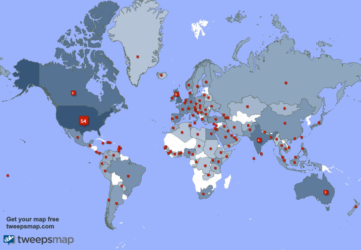 I have 6 new followers from Australia, and more last week. See tweepsmap.com/!docmmiller