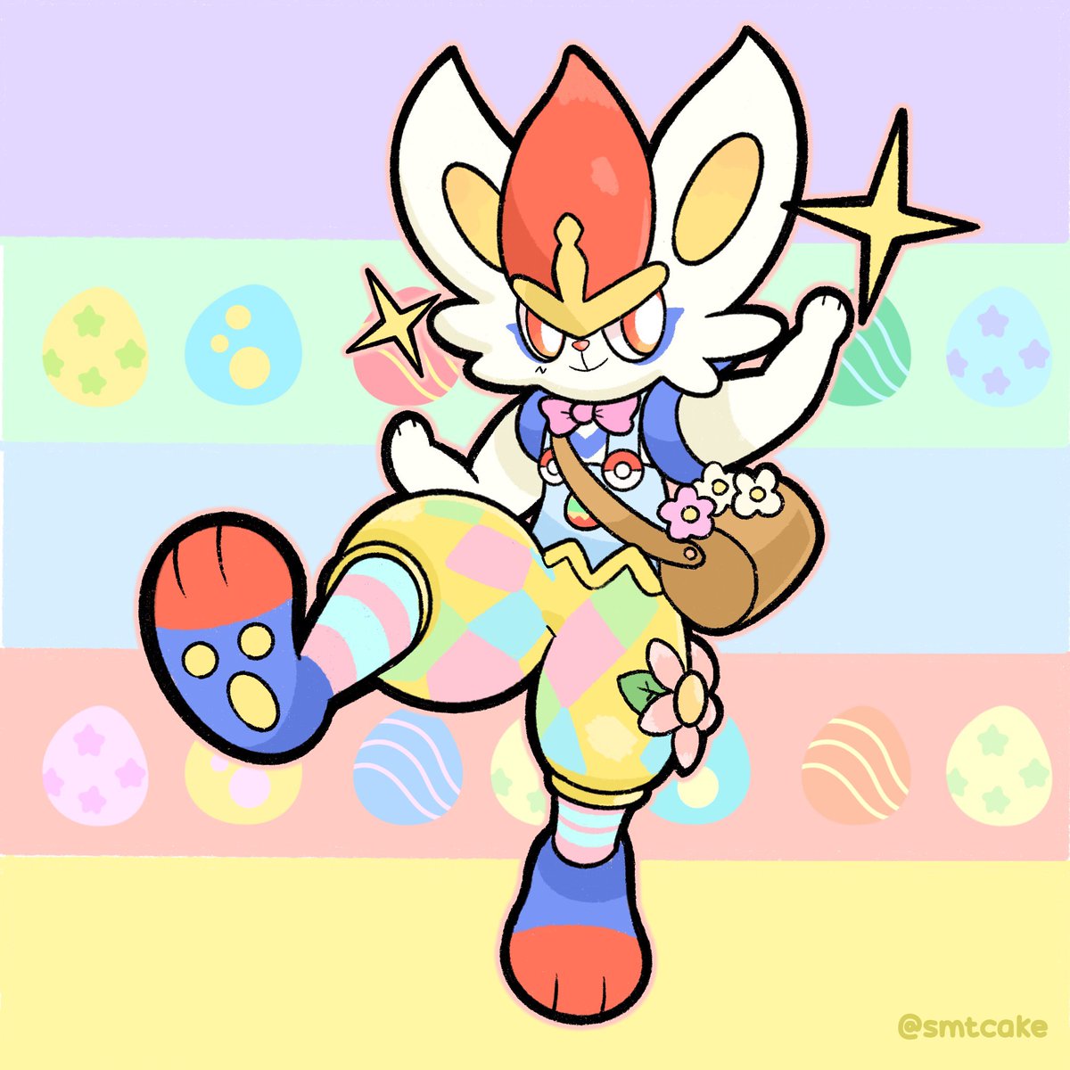 smtcake's tweet photo. Happy easter! 🐰🐣

Cinderace pastel style holowear from #PokemonUNITE ✨

#art #pokemon https://t.co/kYsOcjoE8D