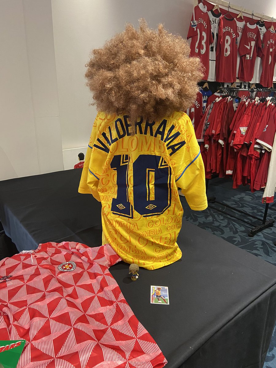 FootballKitCon's tweet photo. Check out this Carlos Valderama 1996 Columbia jersey from @stereoross #footballkitcon https://t.co/Wez7mVPFOm