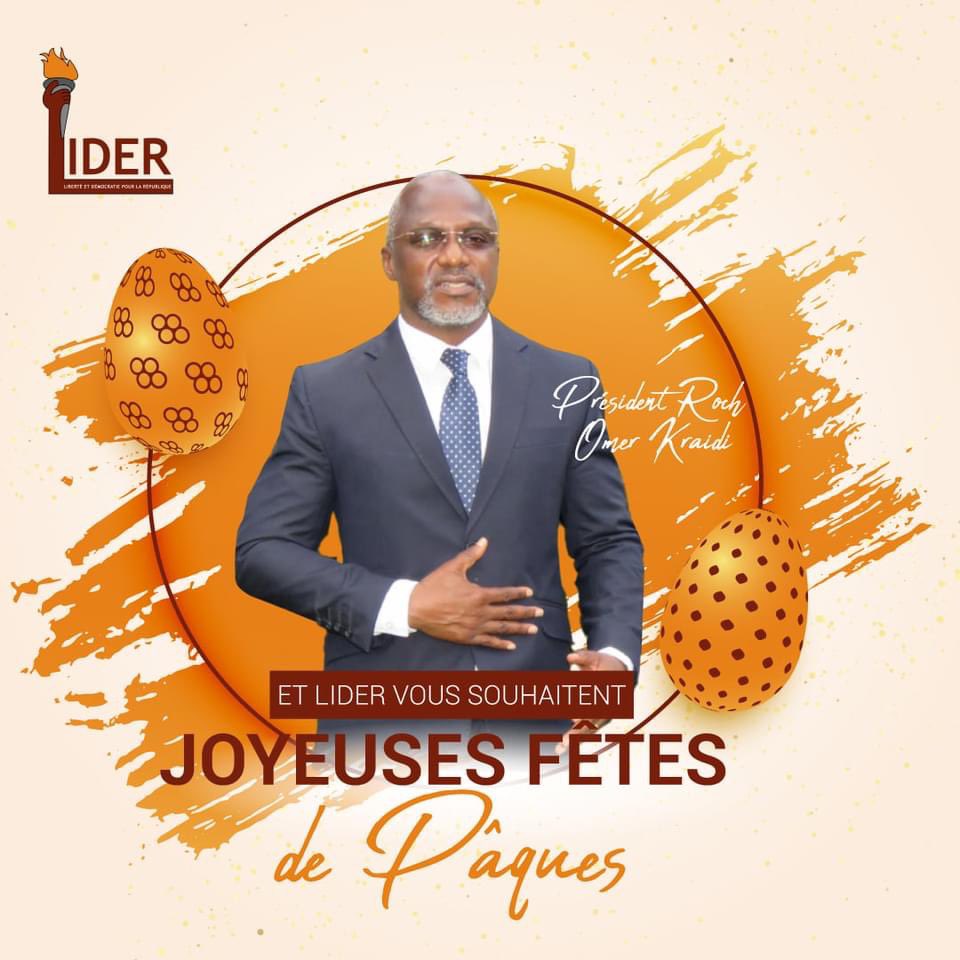 thinkers_ci's tweet photo. Le Président Roch Omer Kraidi #ROK souhaite à tous les chrétiens et toute la population de Côte d'Ivoire de passer d'excellents moments de partage, d'amour et de paix avec les leurs.
Que dieu nous bénisse, et qu'il bénisse notre belle #CIV 🇨🇮
#Sercom
#Lider
#JoyeusesPaques https://t.co/JktTtHKz90
