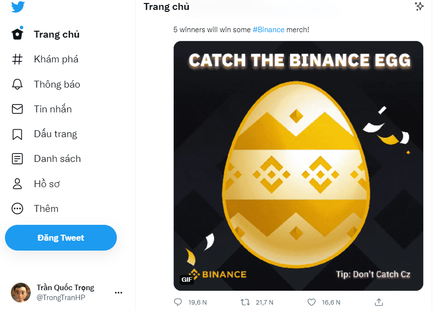 TrongTranHP's tweet photo. #BinanceEggHunt https://t.co/geEcGZMyah