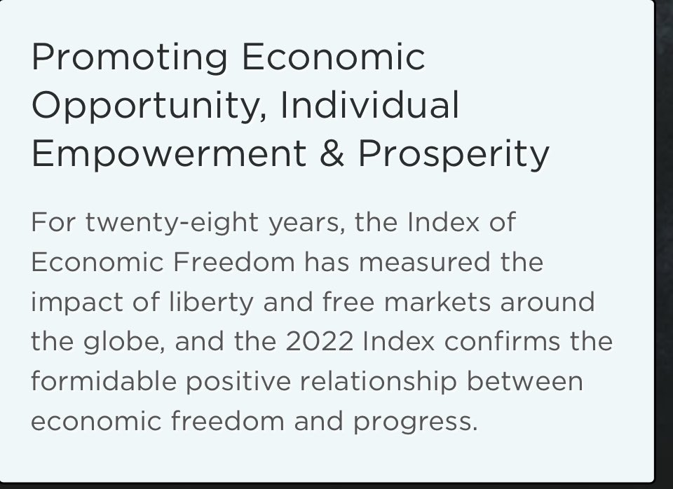 EconomistaFlait's tweet photo. Pero cuentala completa:
1. Es el 5° pais más neoliberal del planeta según la Heritage Foundation en su índice de libertad económica y 3° según Fraser.
1/ https://t.co/Y5YfCfb1BH