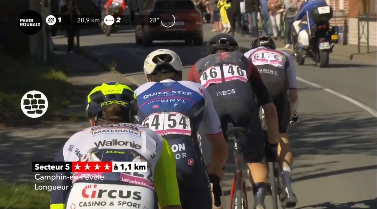 ESPNCiclismo's tweet photo. #Mohoric, #VanBaarle, #Devriendt y #Lampaert se disputan el liderazgo a falta de 20 kilómetros.
Sigue la #ParisRoubaix en ▶️ https://t.co/oVy4IGjQ8E
#ESPNCiclismo https://t.co/q2OQMaeNqO