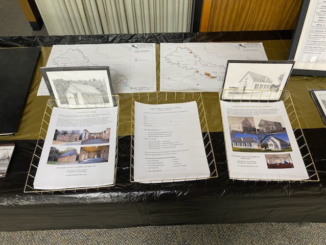 kingwillcoHS's tweet photo. for the two churches (available for public events). The display case with items found in the recent dig and pictures of the current Museum exhibits will remain permanently on display in the lobby. Thanks Bob Hubbard for coordinating.  #historicpreservation #publicarchaeology https://t.co/YnRnsVhNEo