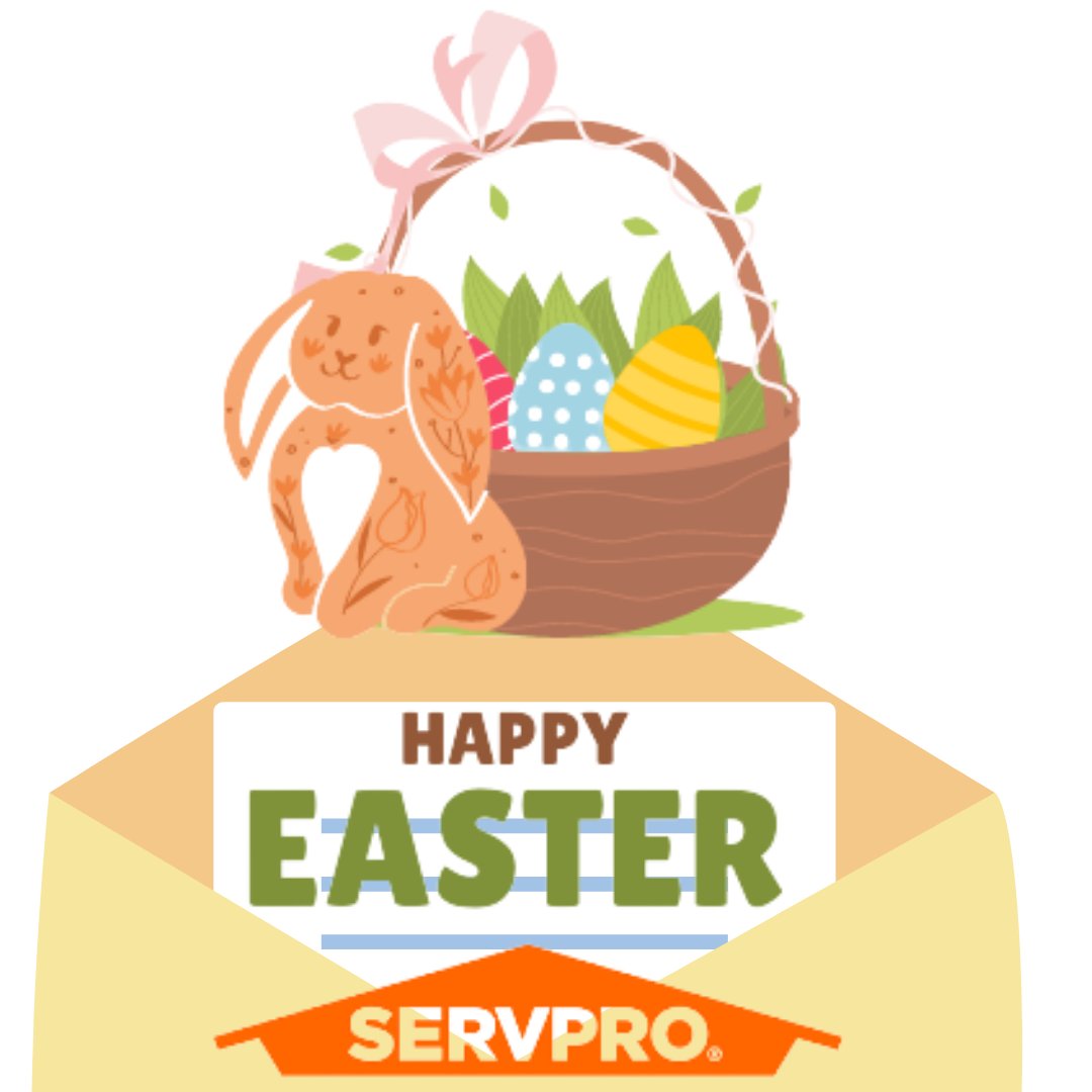 To all that celebrate Easter, Happy Easter! 🥚
We wish you and your family a very safe and joyous holiday. 

To all of our amazing partners and customers, check your mail for a SERVPRO Surprise... 📧

#servpro #easter #surprise
