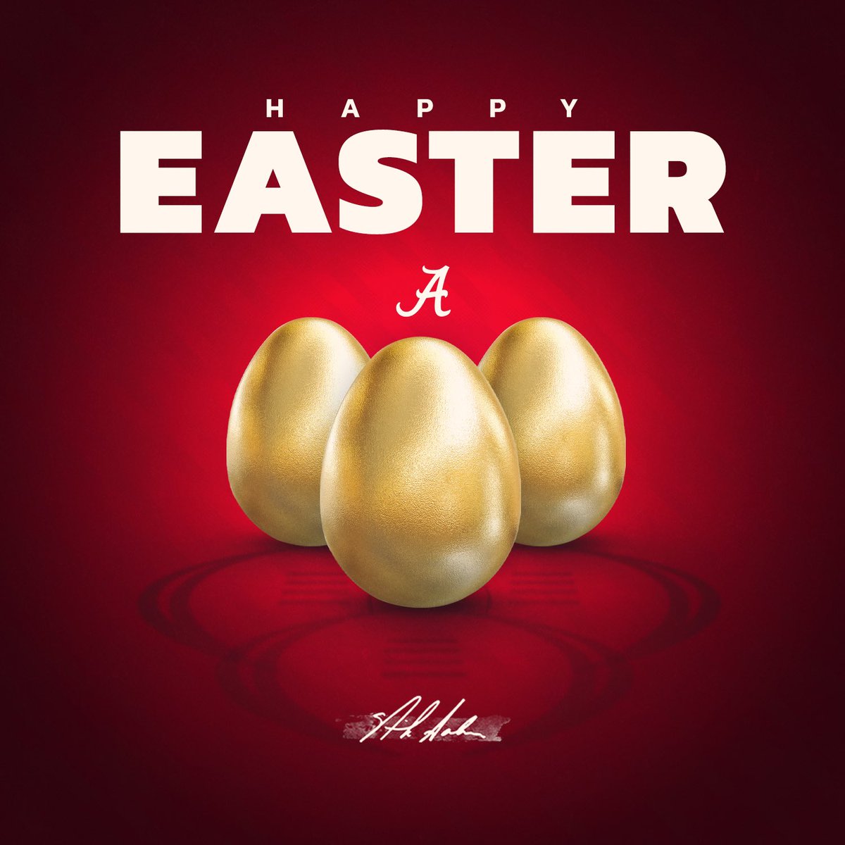 AlabamaFTBL's tweet photo. Wishing Bama fans everywhere a Happy Easter!

#RollTide https://t.co/W4FxuFG4gl