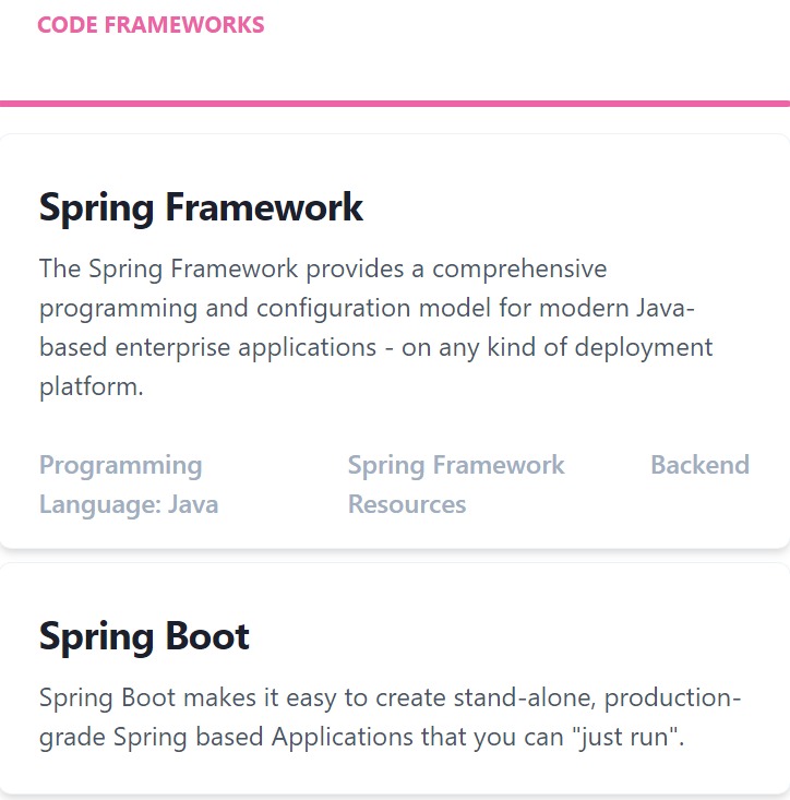 chatila_amelye's tweet image. Adding the links to each framework listed. It will updated on the live site codeframeworks.xyz very soon. 🙂
#coding #codeframeworks