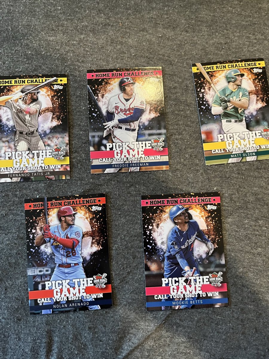 ValleyVlgCards's tweet photo. 4/15-17 #LotsOfDeals

Lot 18: 2022 MLB Home Run Challenge Cards Tatis/Freeman/Mookie/Olson/Arenado

$8 or $2ea https://t.co/5gCDtBy3kG