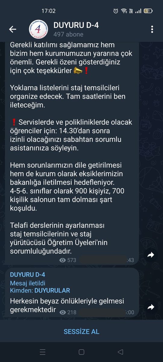 ttbtok's tweet photo. Yarın Bursa Uludağ Üniversitesi Tıp Fakültesi’nde, Fahrettin Koca ile toplantı düzenleneceği sınıf gruplarına atılan mesajla duyuruldu. Toplantıya katılacak öğrencilerin izinli sayılacağı, mazeret bildirmeden toplantıya katılmayan öğrencilerin tek tek sorgulanacağı belirtildi. https://t.co/lzM3QrDlxh