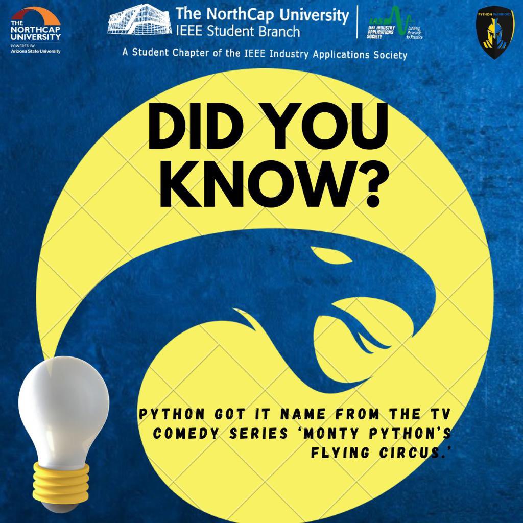 pythonwarriors_'s tweet image. Did you know…?
Like and share with your friends and follow for daily updates ✨✨
#python #pythonprogramming #ncu #ieee #ieeeias