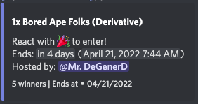 DegenerdsN's tweet photo. Join Discord for Giveaways! (3 active right now!) https://t.co/Ktm0riJpS6 https://t.co/XpCXCKJcP6