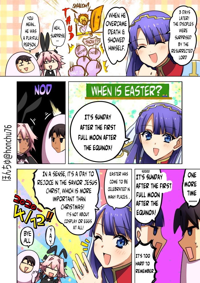 It's the English version of the Easter cartoon!

The translator of this manga is @fkn3🤗 