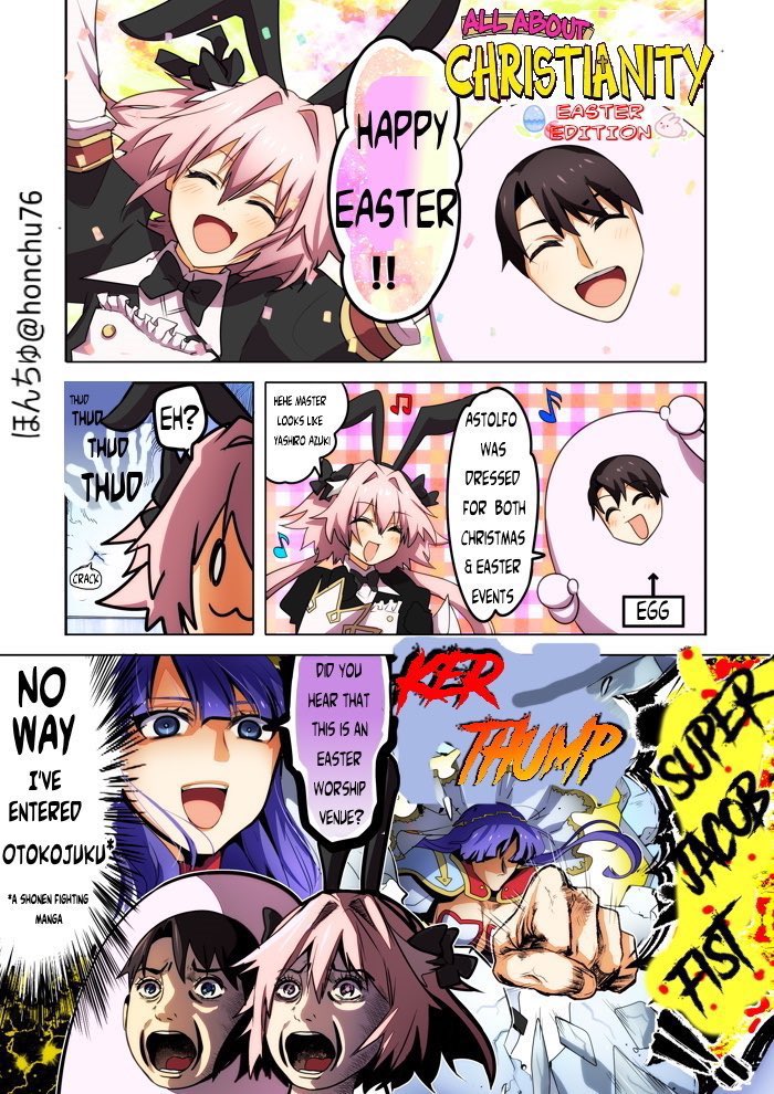 It's the English version of the Easter cartoon!

The translator of this manga is @fkn3🤗 