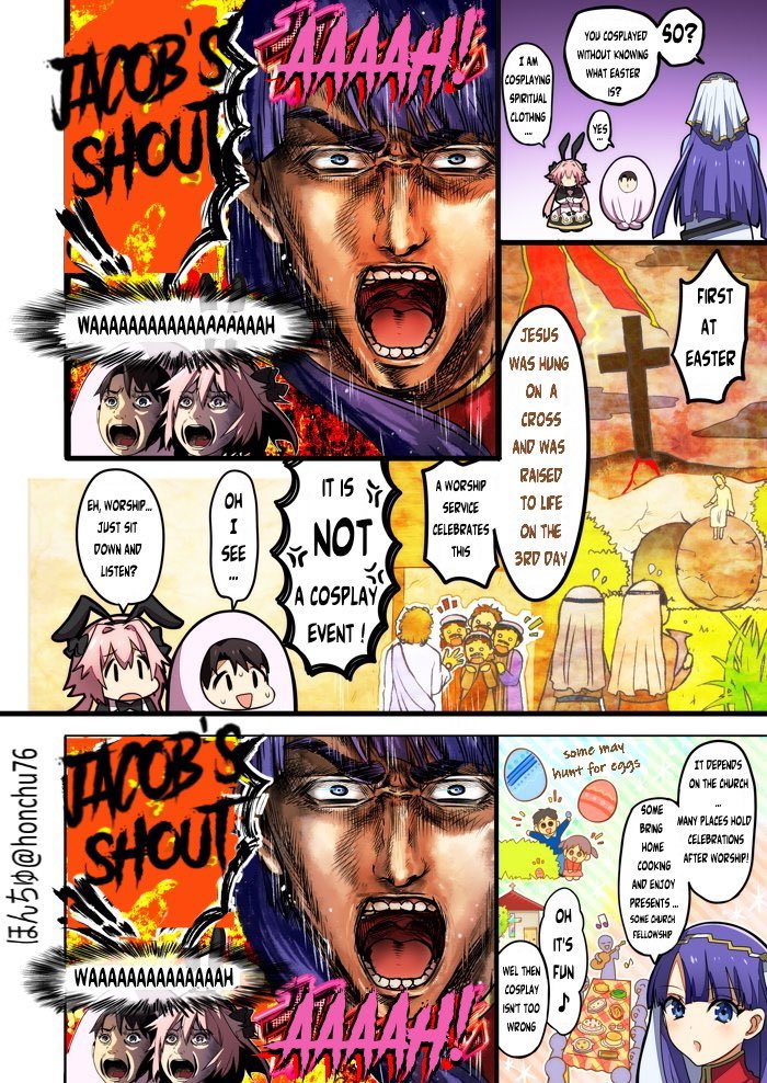 It's the English version of the Easter cartoon!
The translator of this manga is @fkn3ð€