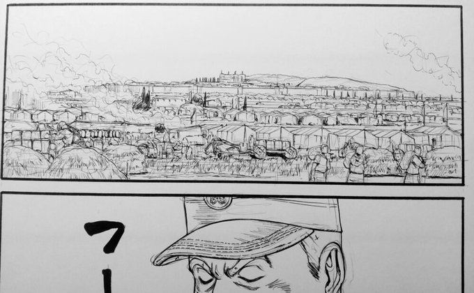 こういうシーン描いてると、兵站やらトイレのこととか考えちゃって誰も見てないのに色々な物加えちゃうんですよ。 