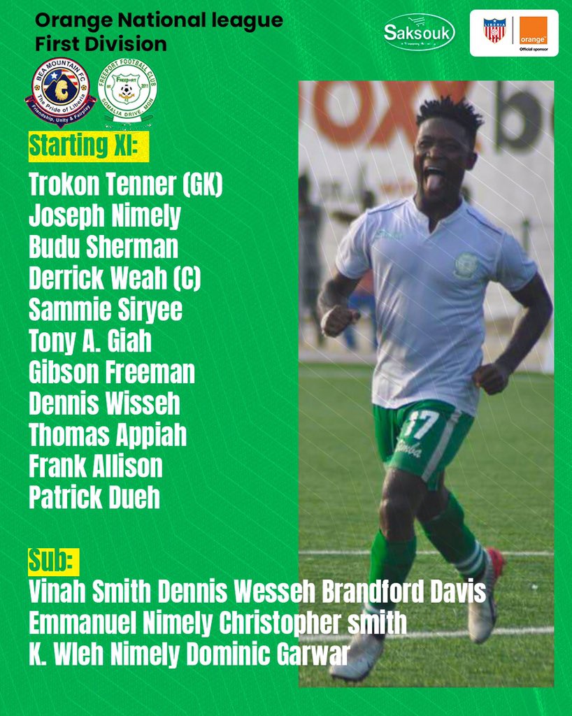 This is how we lineup for our final game of the 2021/22 season. 

#orangenationalleague 
#bmoutainfreeport 
#gogreen 💚💚
#workhardplayhard 💪🏾💪🏾